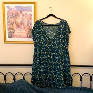 Wild Fable Green Floral Babydoll Dress size L